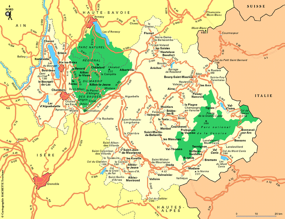 Carte Savoie - Plan Savoie