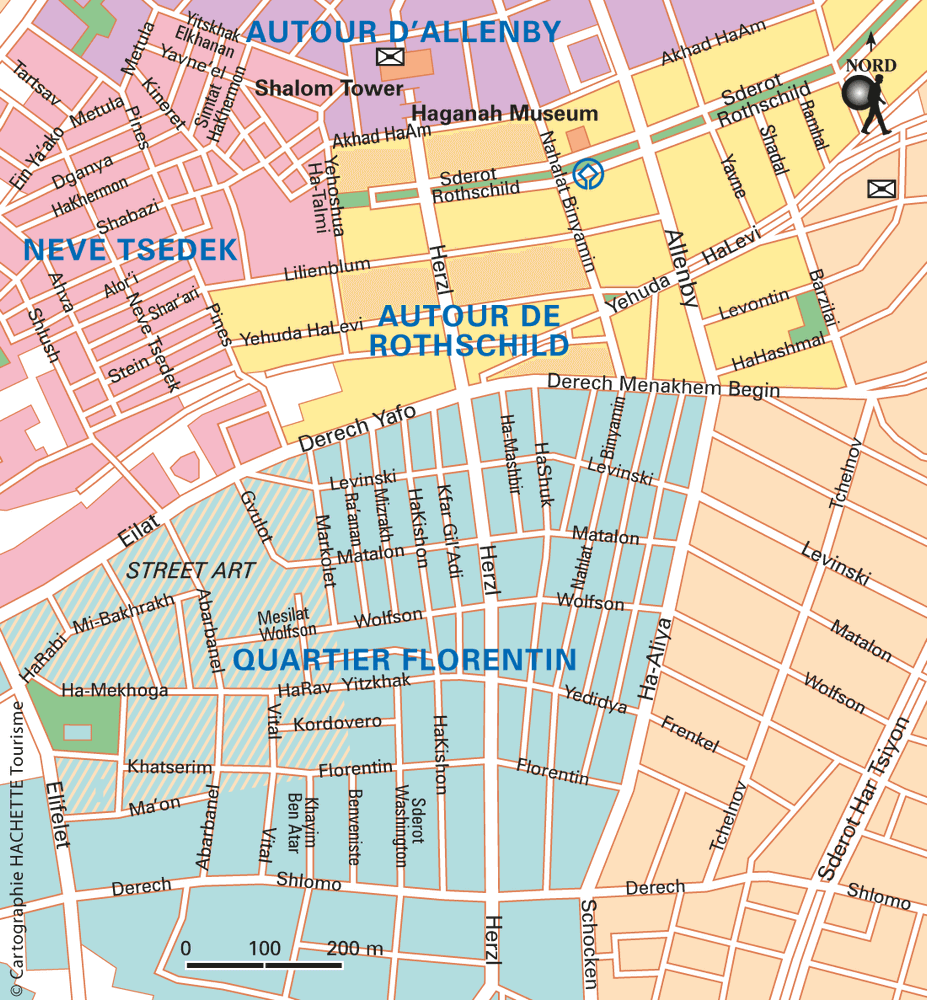 Carte Tel-Aviv Neve Tsedek et quartier florentin - Plan Tel-Aviv Neve Tsedek et quartier florentin