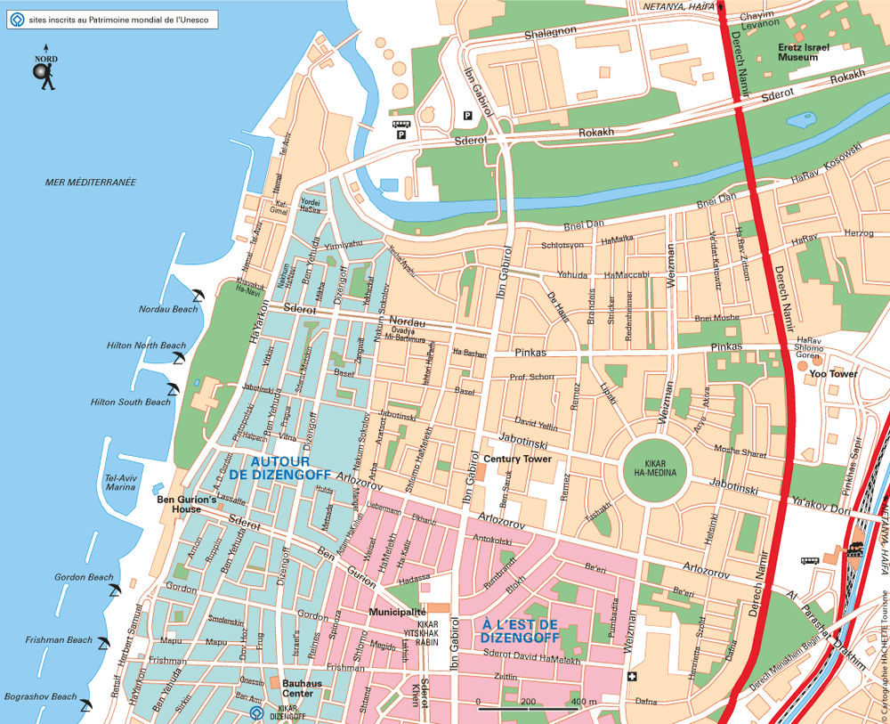 Carte Tel-Aviv Centre nord - Plan Tel-Aviv Centre nord