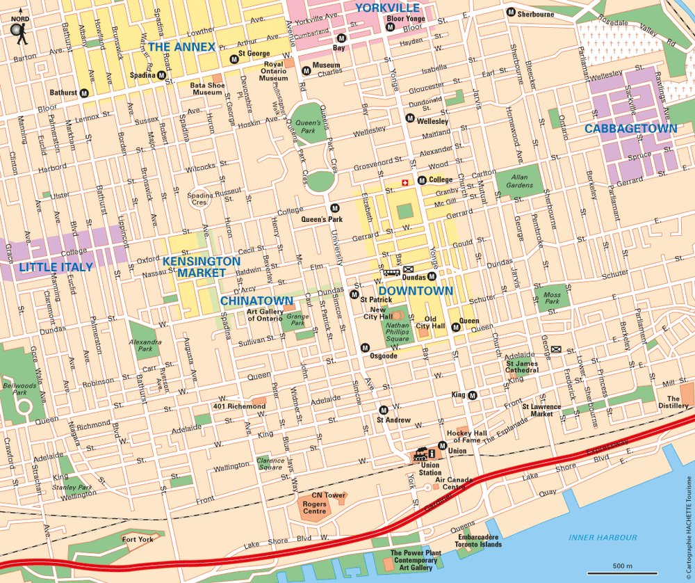 Carte Toronto Centre-ville - Plan Toronto Centre-ville