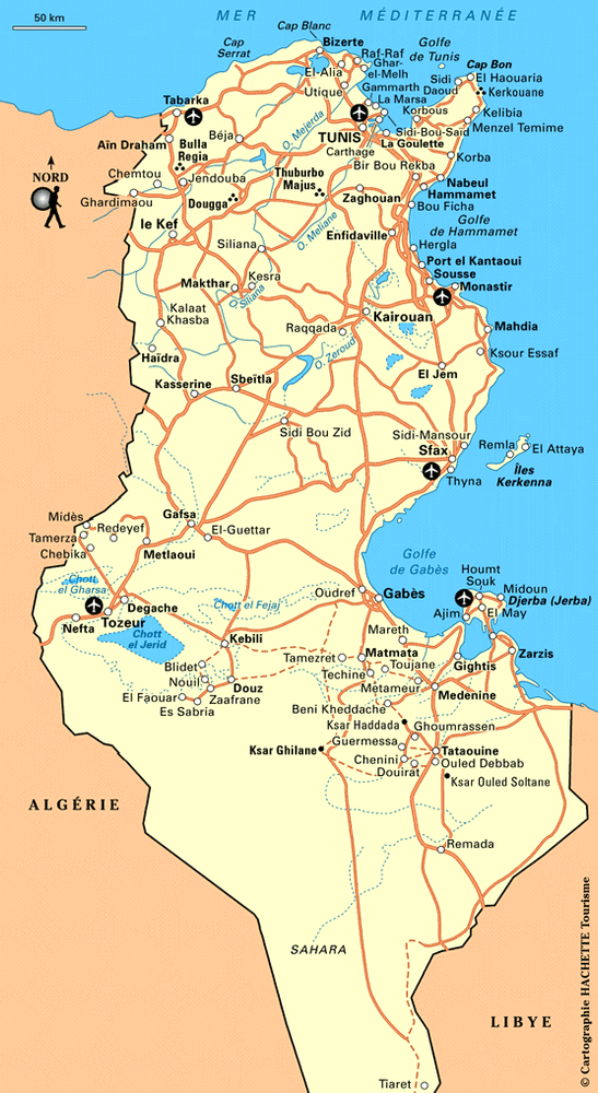 Carte Tunisie - Plan Tunisie