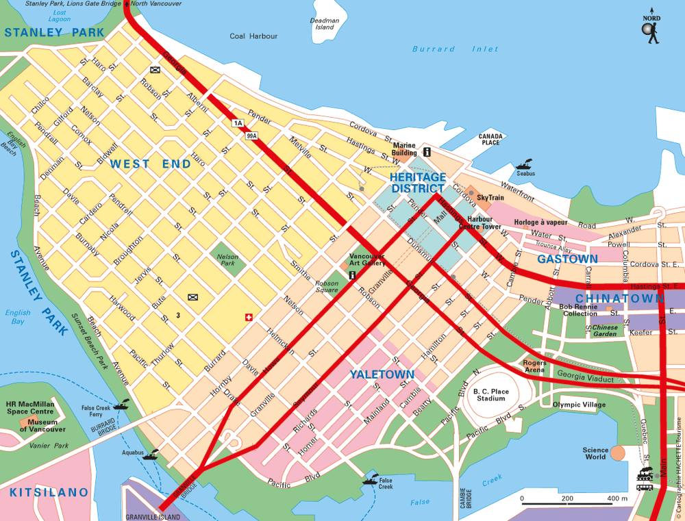 Carte Vancouver Downtown - Plan Vancouver Downtown
