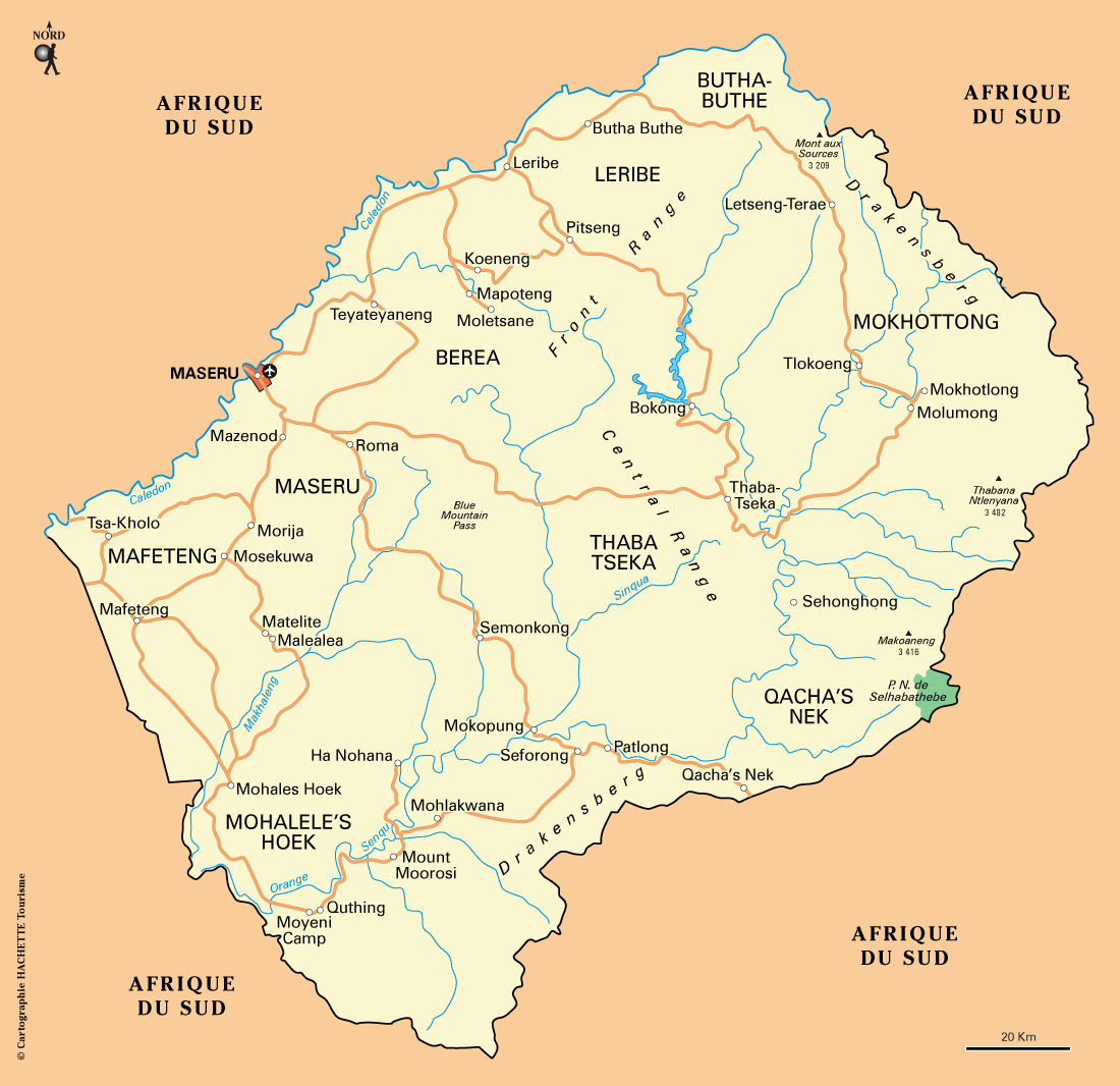 Carte zoom Lesotho