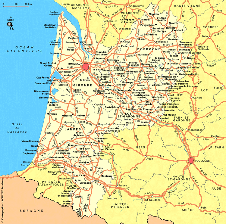 Carte Aquitaine - Plan Aquitaine