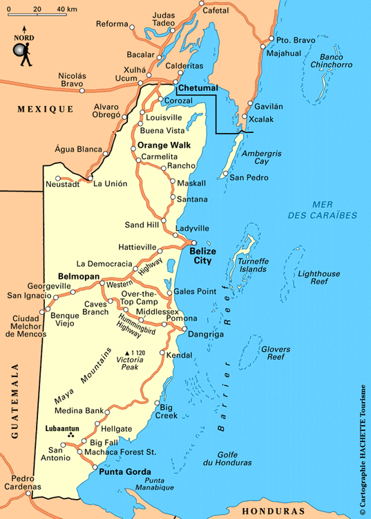 Carte Bélize - Plan Bélize