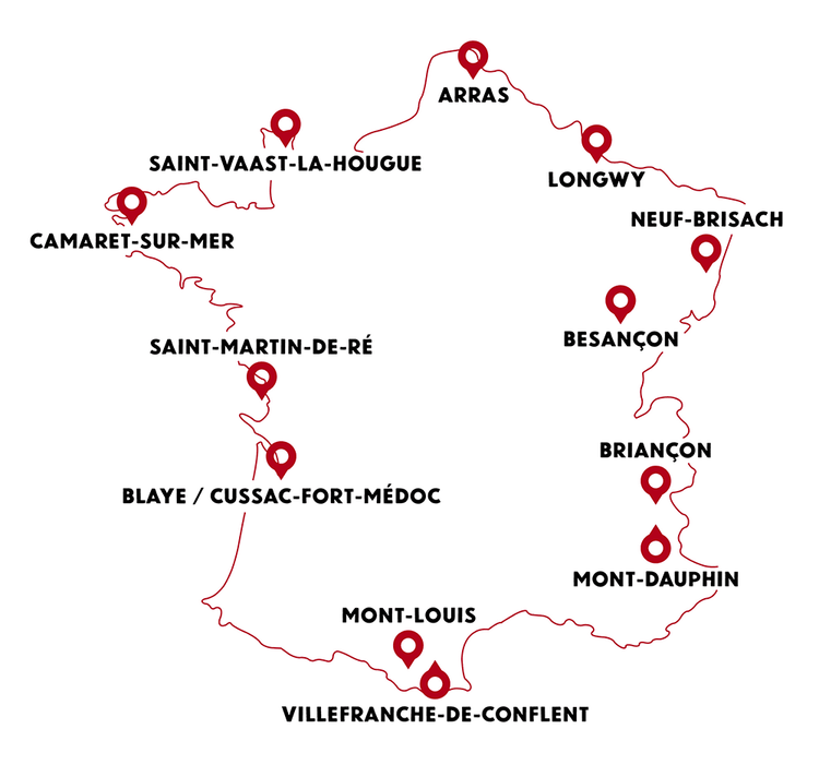 Carte France Sites Vauban