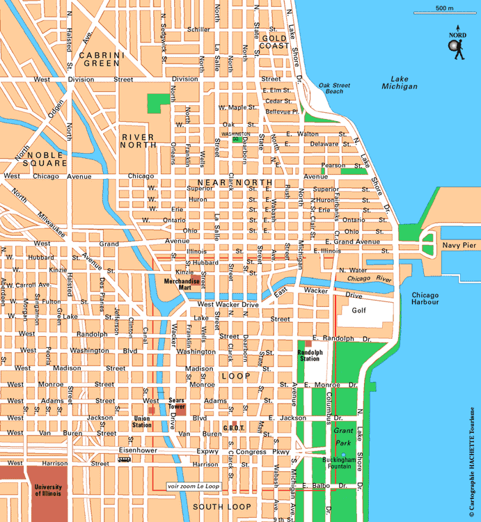 Carte Chicago Sud - Plan Chicago Sud