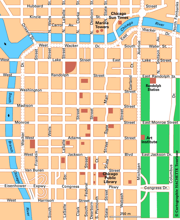 Carte Chicago : Le Loop - Plan Chicago : Le Loop