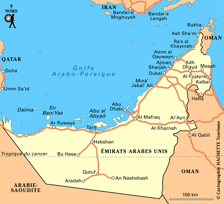 Carte Emirats arabes unis - Plan Emirats arabes unis