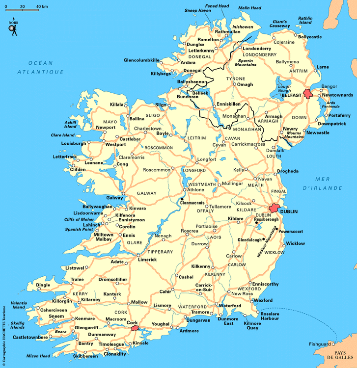 Carte Irlande - Plan Irlande