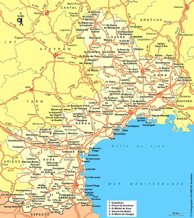 Carte Languedoc-Roussillon - Plan Languedoc-Roussillon