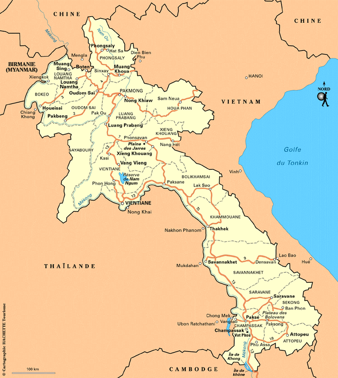 Carte Laos - Plan Laos