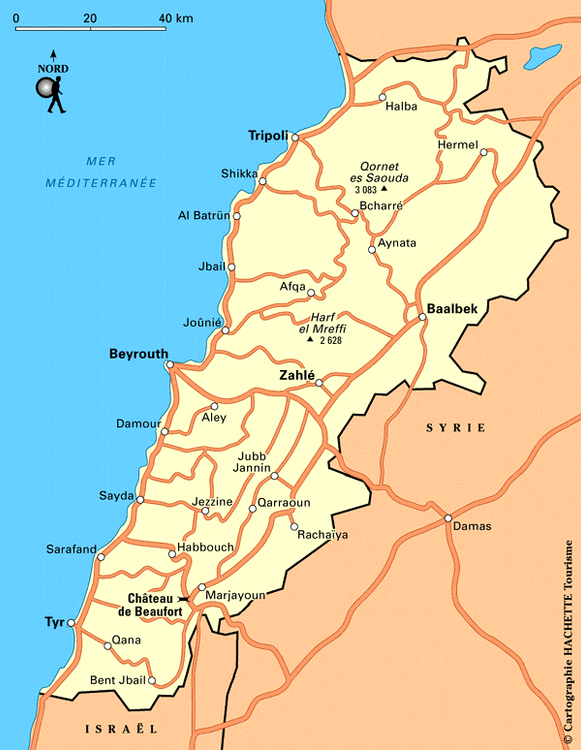 Carte Liban - Plan Liban