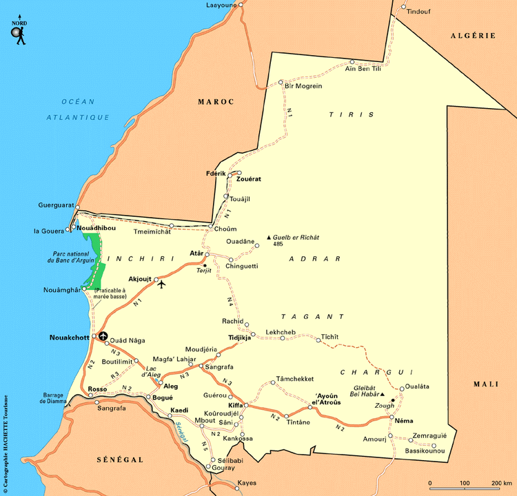 Carte Mauritanie - Plan Mauritanie