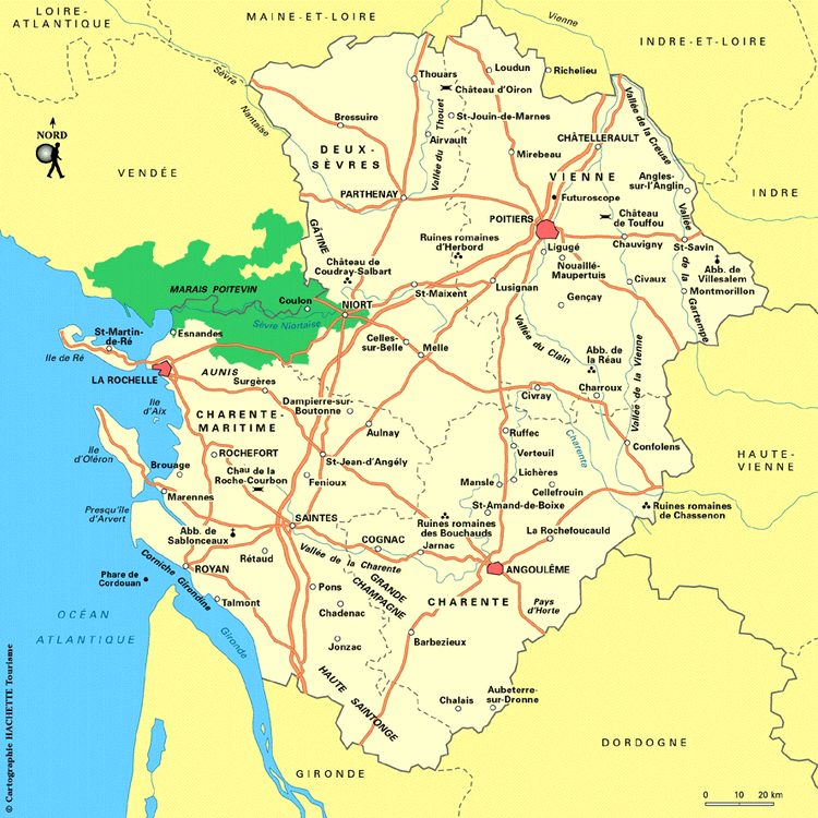 Carte Poitou-Charentes - Plan Poitou-Charentes