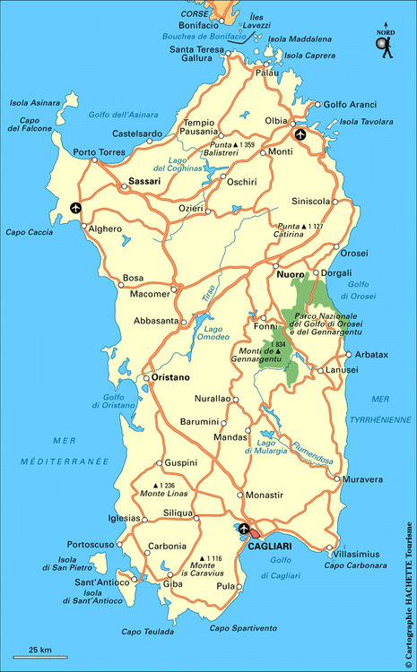 Carte Sardaigne - Plan Sardaigne