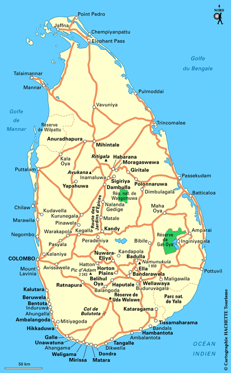 Carte Sri Lanka - Plan Sri Lanka
