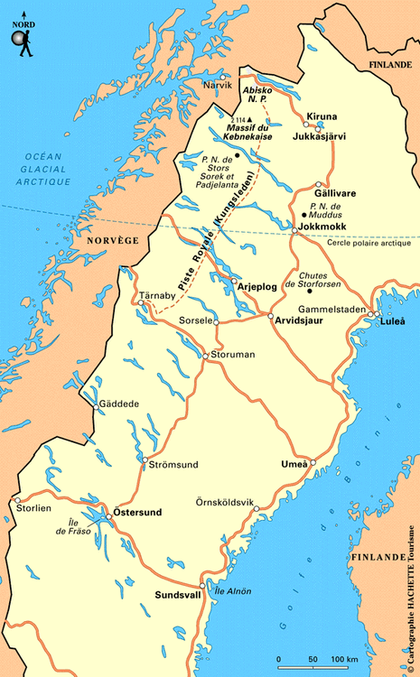 Carte Suède nord - Plan Suède nord
