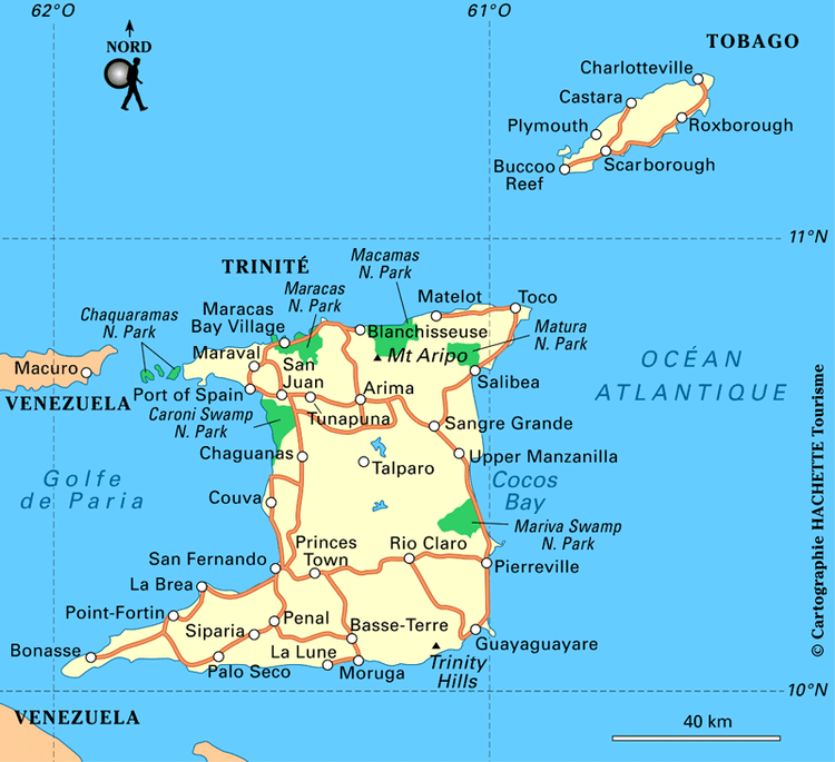 Carte Trinité-et-Tobago - Plan Trinité-et-Tobago