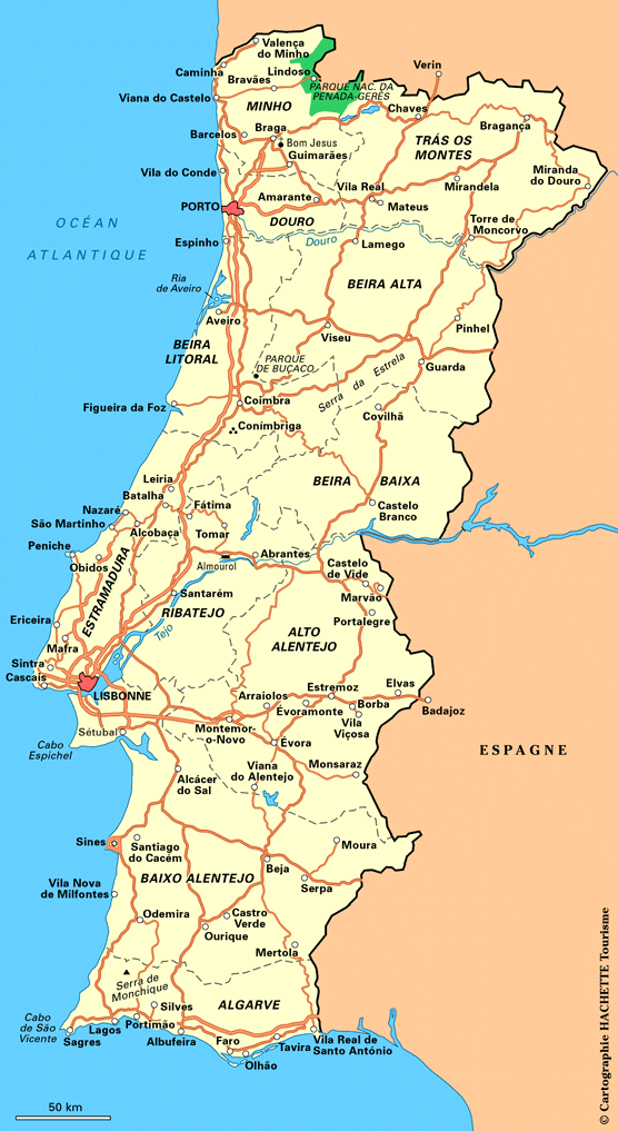 Carte du Portugal - Plan du Portugal