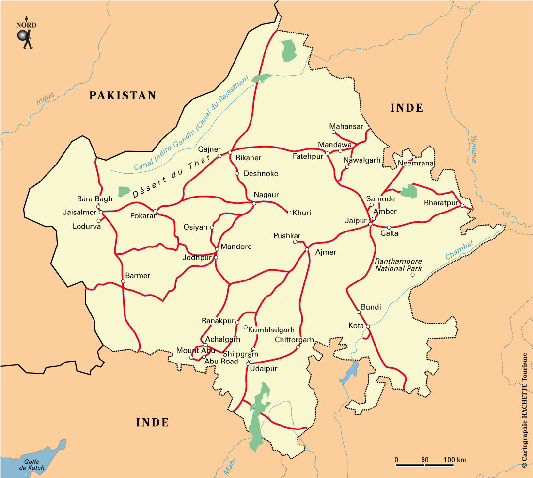 Carte Rajasthan