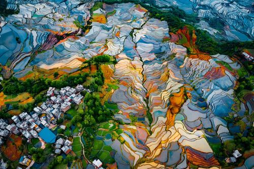 Duoyishu Terraces - Chine Yuanyang District Terrasses de Duoyishu