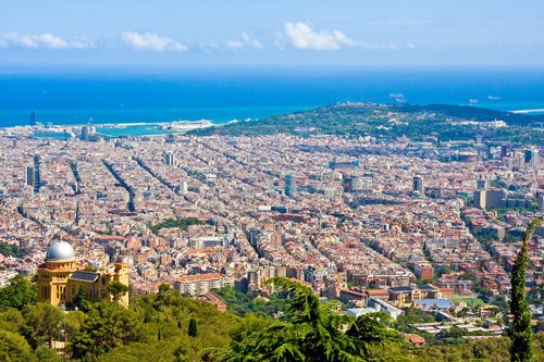 Barcelone Vue depuis le Tibidabo Observatoire