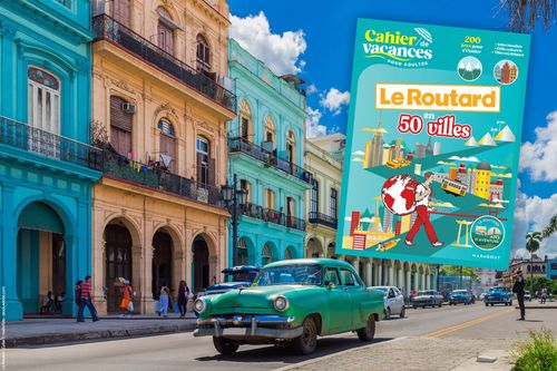 Cahier de vacances pour adultes, Le Routard en 50 villes aux éditions Marabout