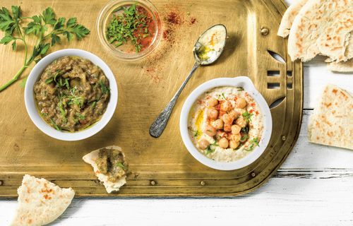 Caviar d'aubergine et houmous