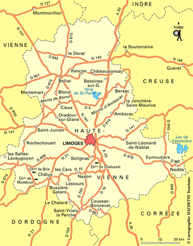 Carte Haute-Vienne - Plan Haute-Vienne