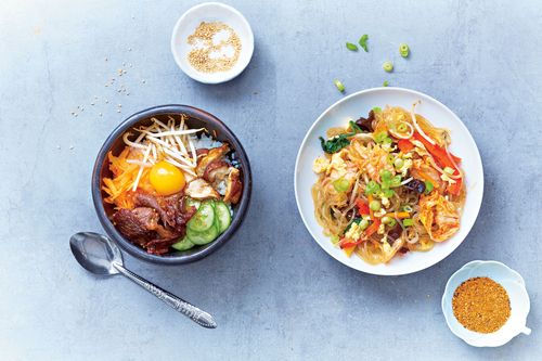 Japchae et Bibimbap