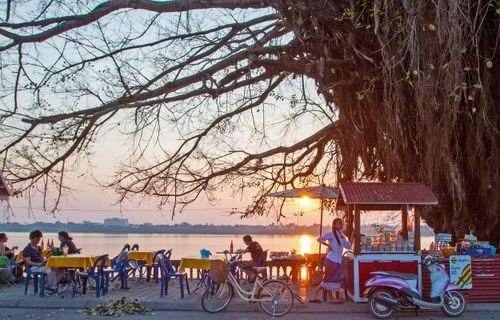 Laos Mekong depuis le centre de Thakhek