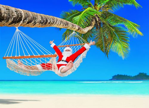 Père noël plage