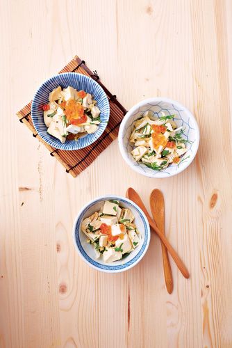 Salade de tofu et œufs de saumon
