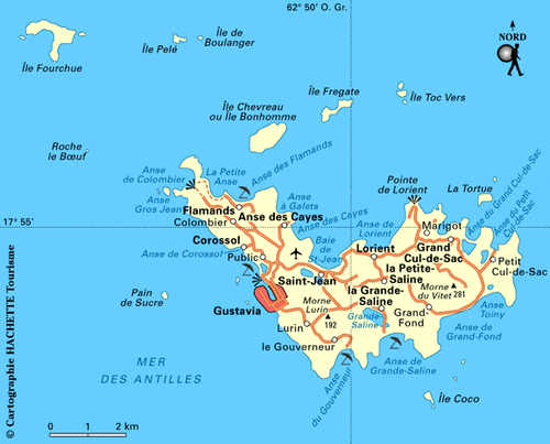 Carte Saint-Barthélémy - Plan Saint-Barthélémy