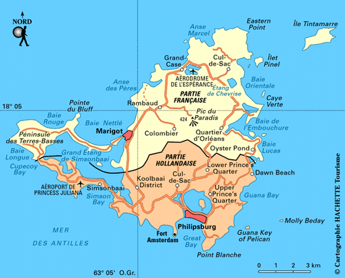 Carte Saint-Martin - Plan Saint-Martin