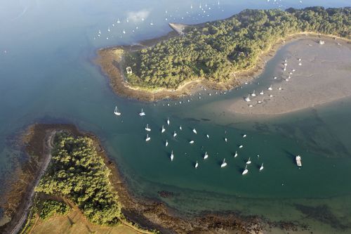 Vue aérienne Golfe Morbihan Bretagne