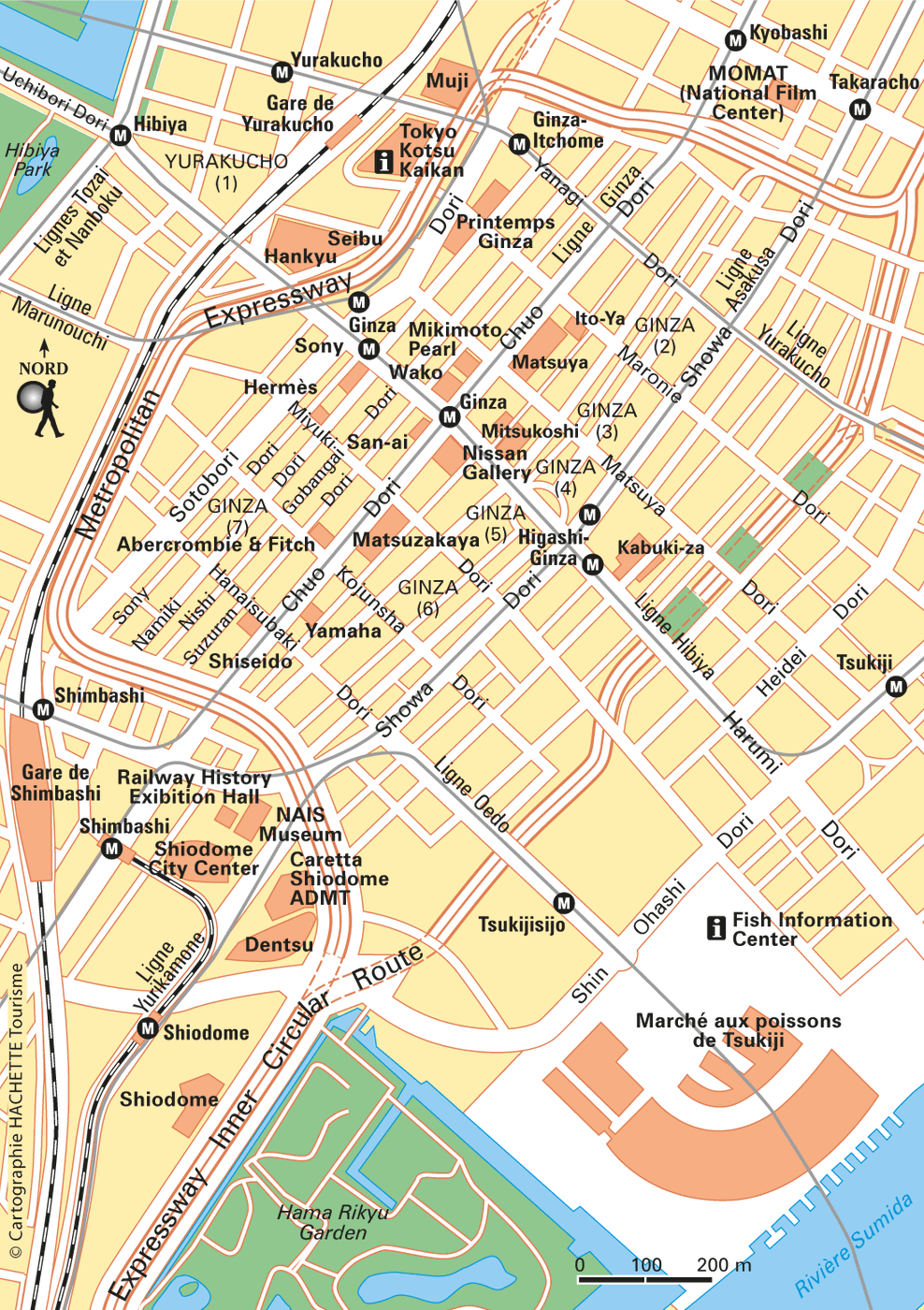 Carte Tokyo Ginza - Plan Tokyo Ginza