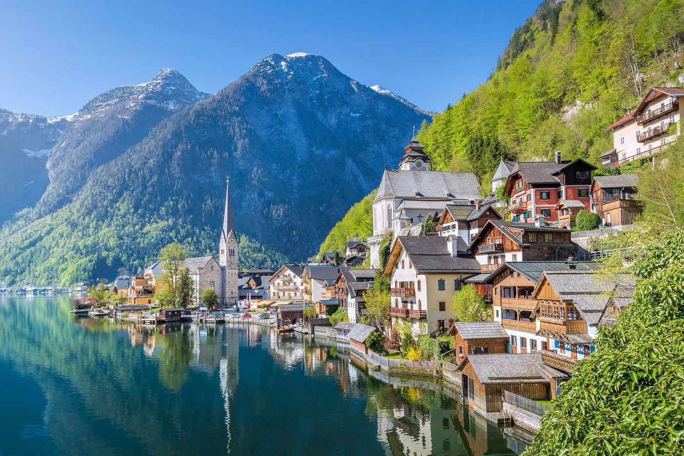Village d'Hallstatt dans la région de Salzkammergut - Autriche