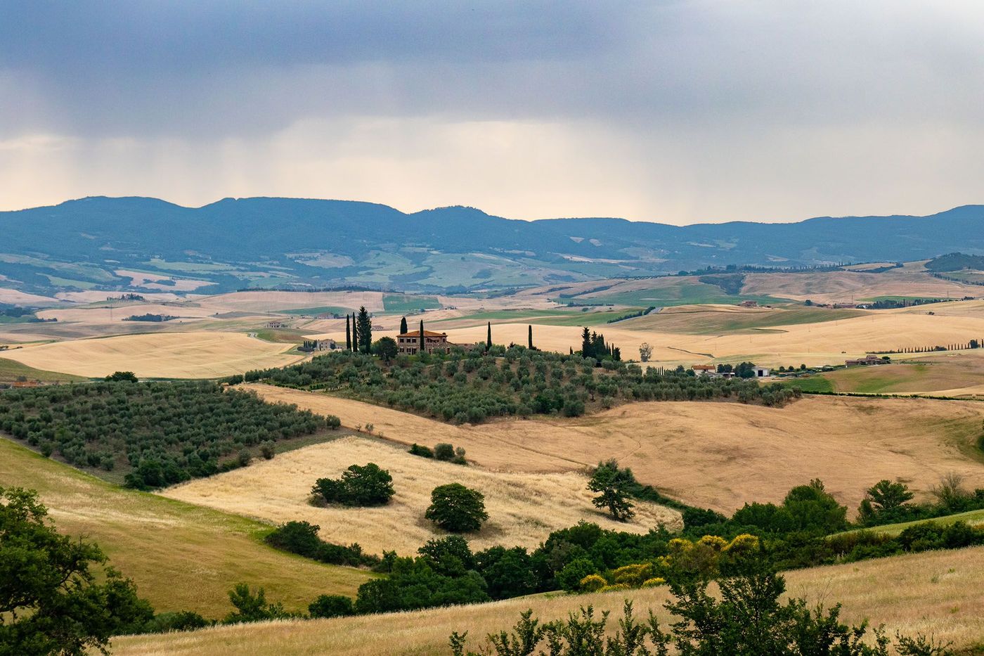 Le long de la via Francigena, entre San Quirico d'Orcia et Radicofani dans le Val d'Orcia - Toscane (Italie)