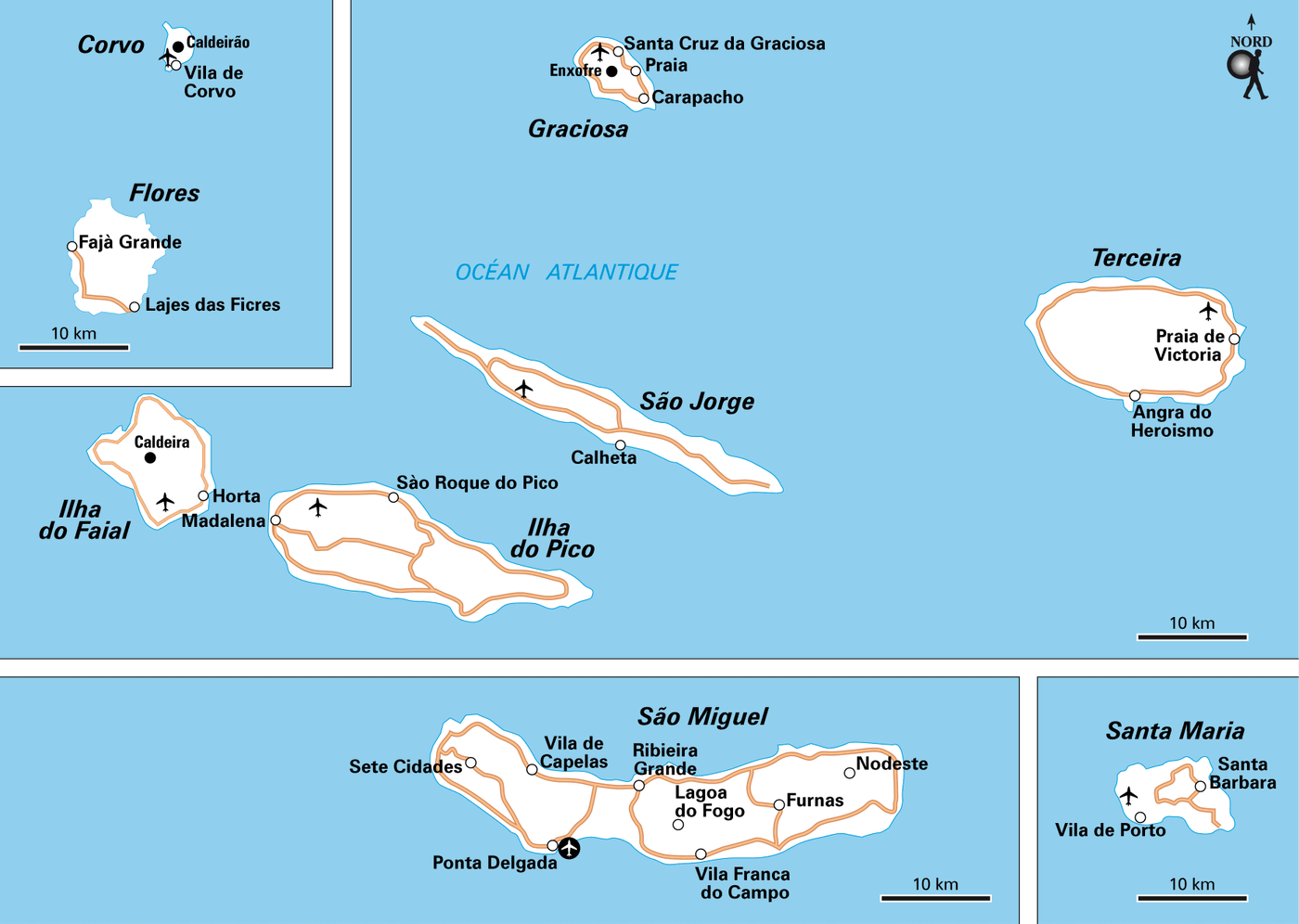 Carte Les Açores zoom - Plan Les Açores zoom