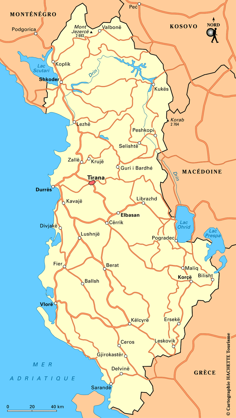 Carte Albanie - Plan Albanie