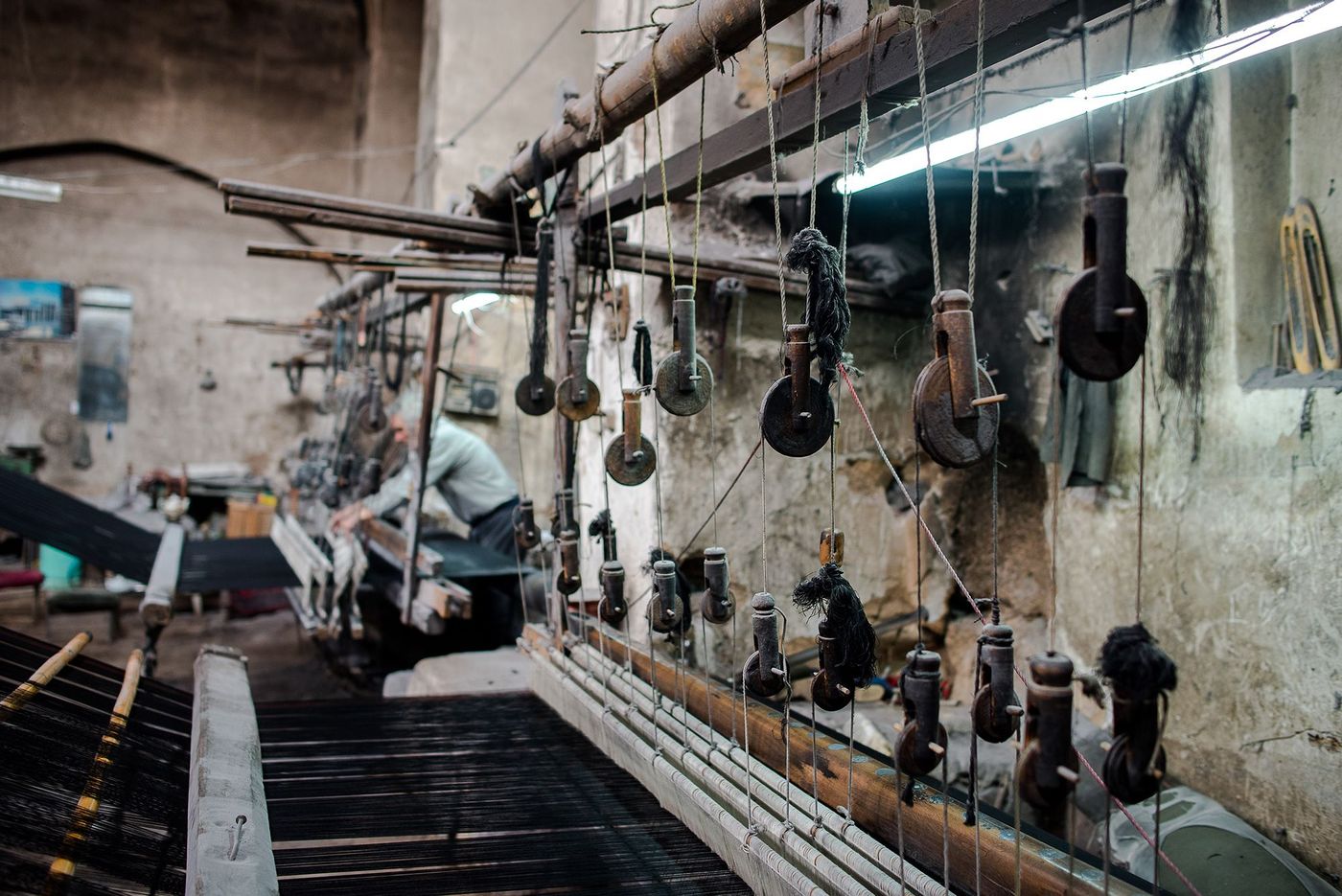 Atelier de tisserands à Kashan, Iran
