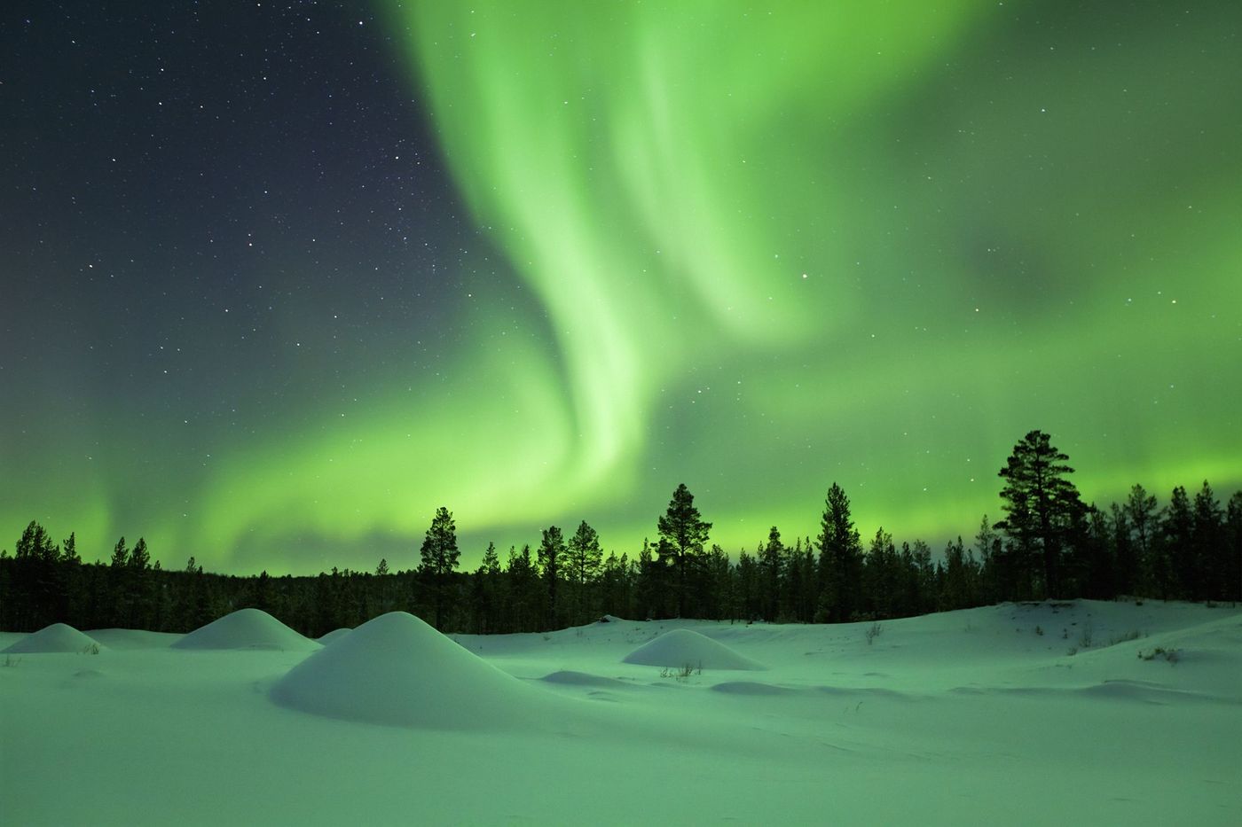 Aurores boréales Finlande Laponie