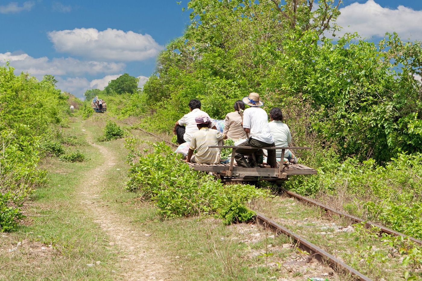 Cambodge Battambang Train bambou