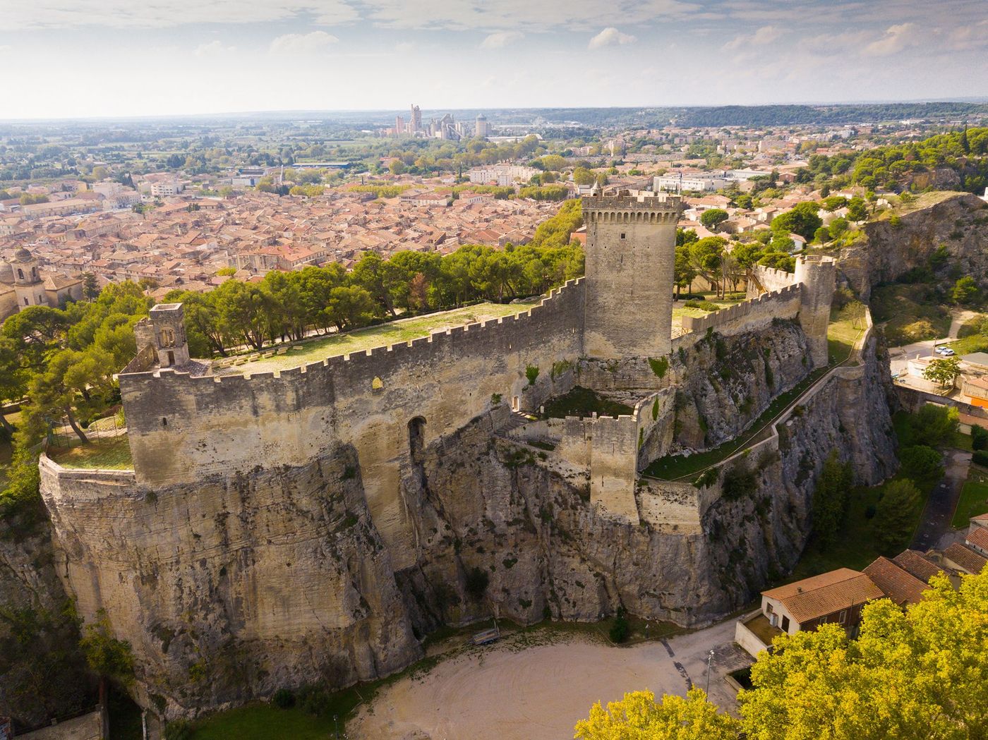 Vue aérienne du Château de Beaucaire