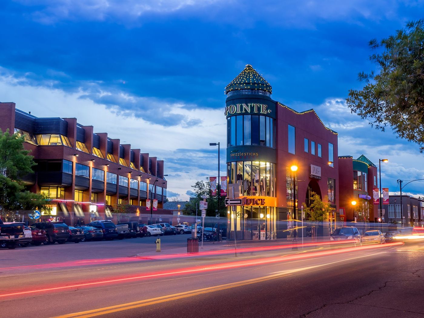 Buildings in Calgary's Kensington area on June 12, 2015. It is known for trendy restaurants, nightlife, galleries and upscale shops, all popular with locals and tourists.
