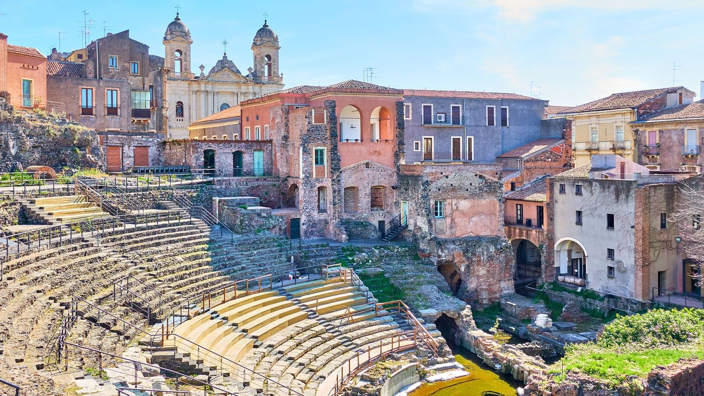 Théâtre romain antique de Catane en Sicile - Italie