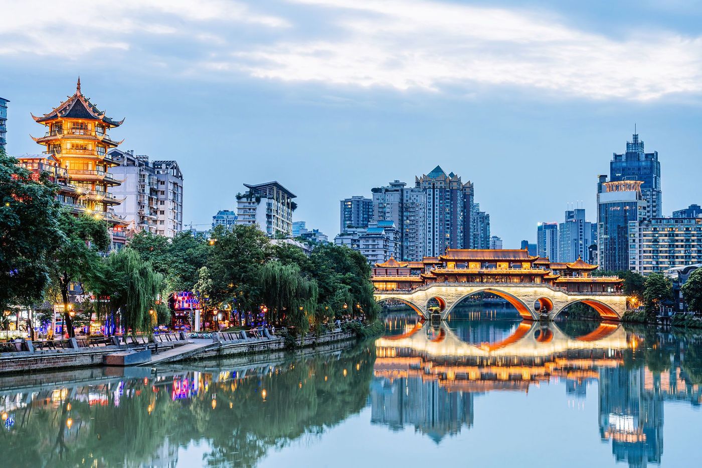 Le pont Anshun à Chengdu - Chine
