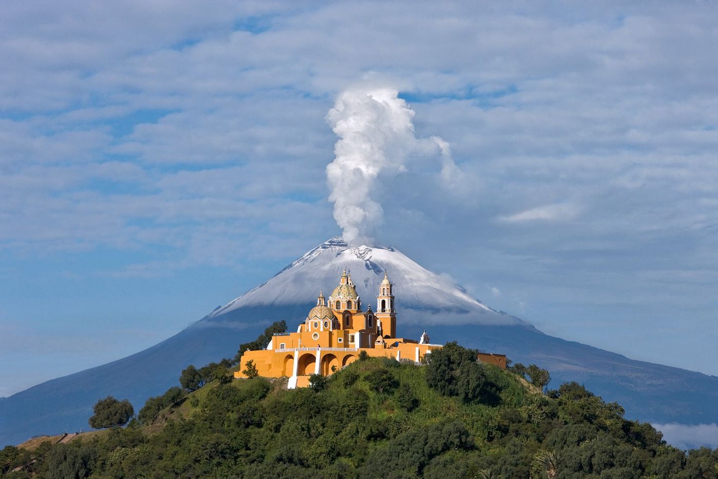 Mexique Cholula et Popocatepetl